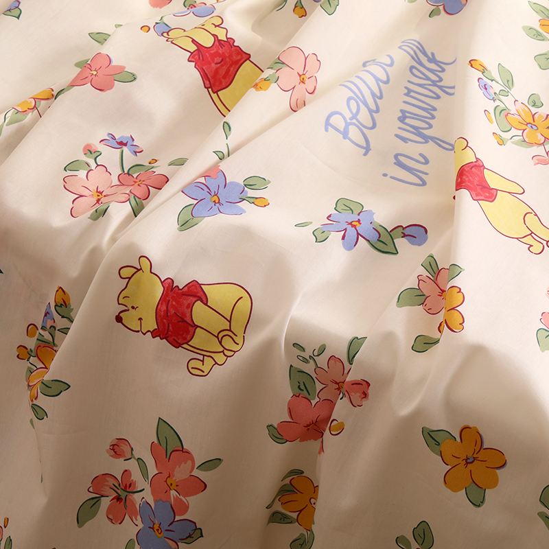 2.35米宽幅卡通纯棉斜纹布料宝宝幼儿园被罩枕套床单100全棉面料
