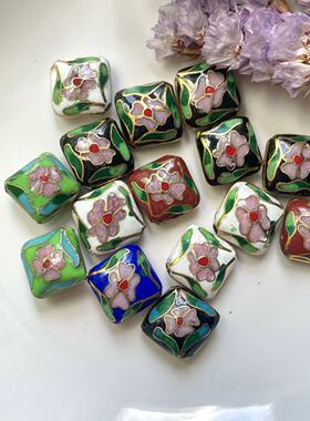 80年代库存老货 老北京景泰蓝铜胎掐丝珐琅珠子 diy配珠