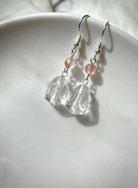 天然白水晶晶莹剔透面包兔