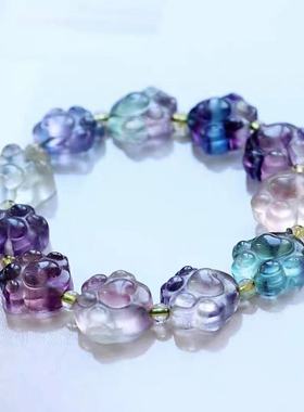 diy彩萤石猫爪熊掌材料小提溜