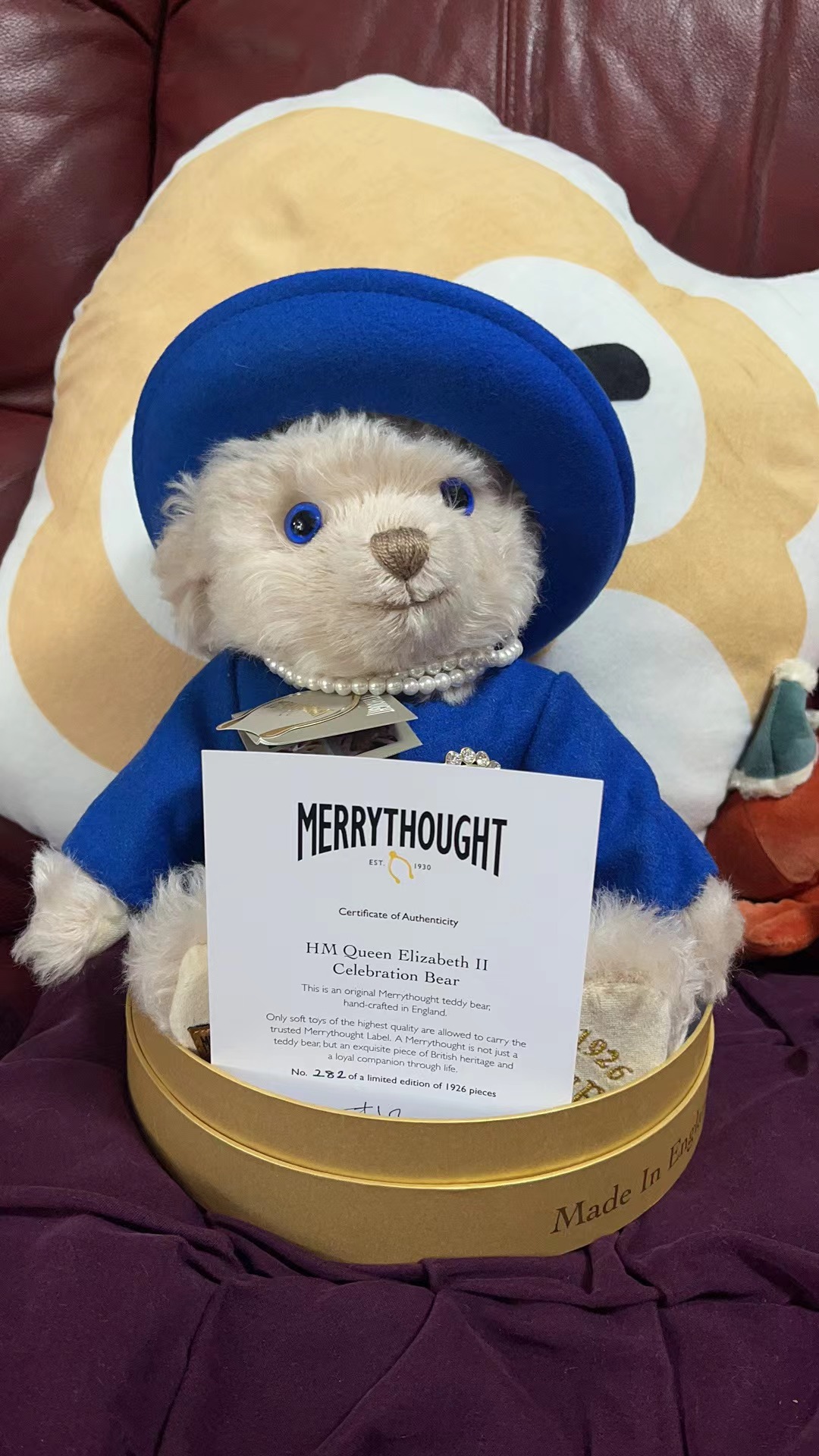 英国代购直邮 10.11 Merrythought 女王熊纪念款毛绒玩偶奢限量版 - 图1