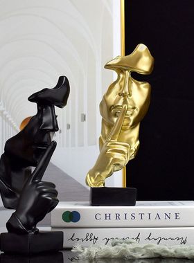 欧式沉默是金抽象树脂摆件