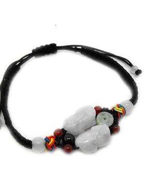 天然翡翠貔貅手链男女情侣手饰品