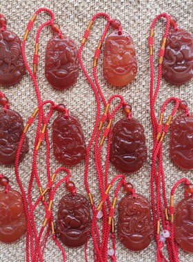 十二生肖吊坠项链红玛瑙挂件饰品