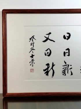 苟日新日日新陈士荣书法真迹挂框