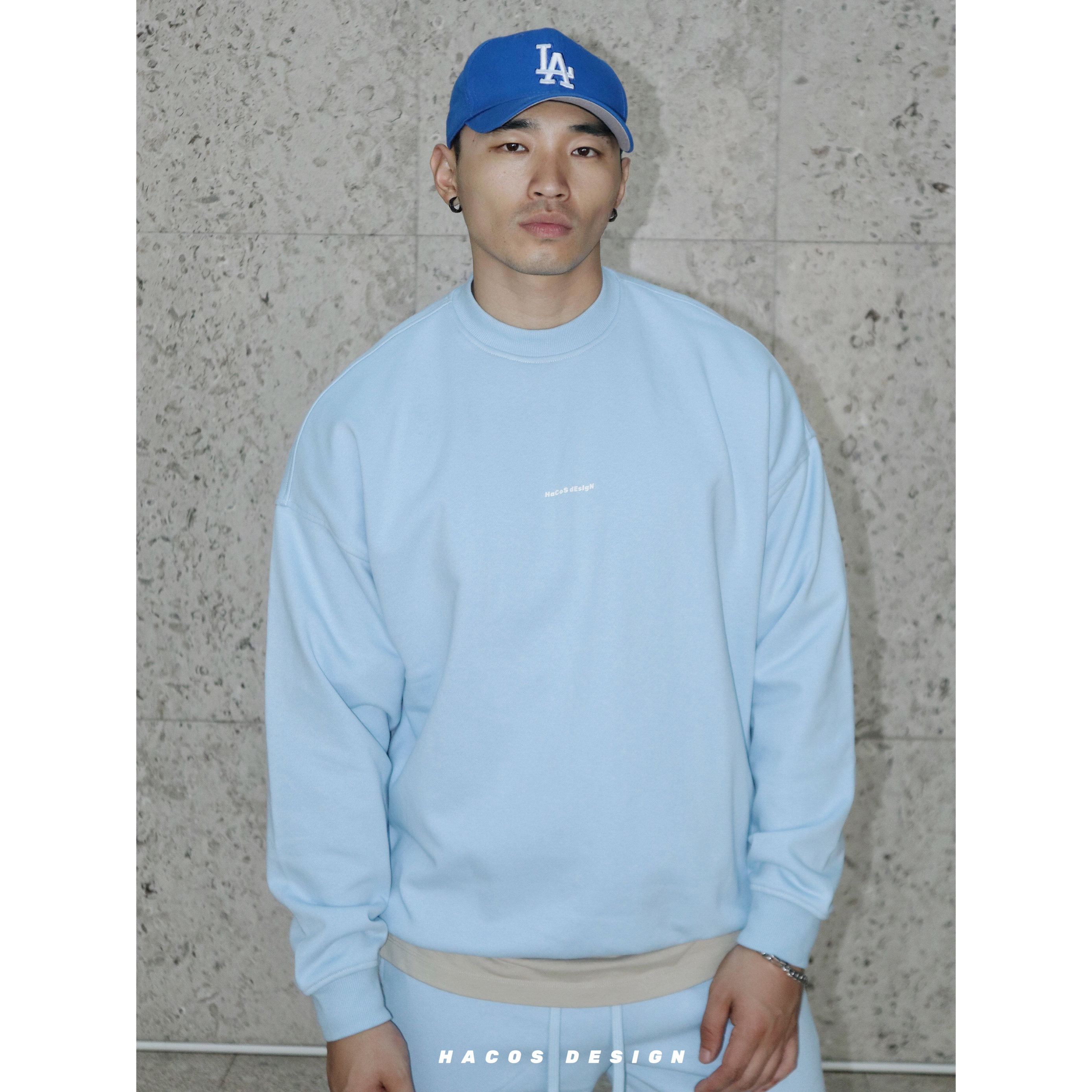 HACOS美式街头卫衣套装简约长袖套头阔腿长裤kanye风街头休闲运动,淘宝优惠券,粉丝福利购,淘宝优惠卷