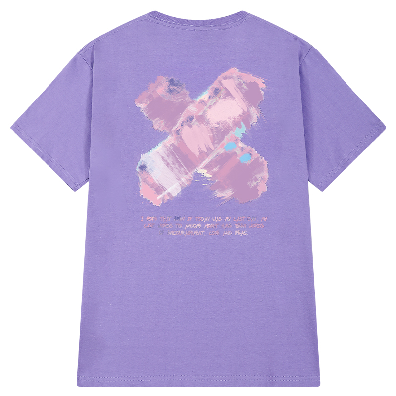 美式复古纯棉短袖t恤男夏季潮牌小众五分袖宽松嘻哈高街半袖体恤 - 图3