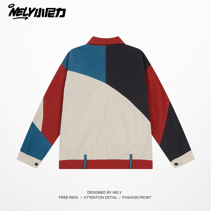 美式条纹翻领外套男春秋棒球服男女开衫卫衣男生学院风运动夹克潮,淘宝优惠券,粉丝福利购,淘宝优惠卷