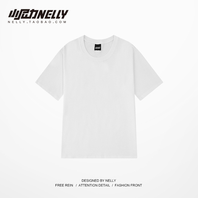 小尼力夏季220克重磅棉纯色短袖T恤男潮牌宽松基础百搭打底体恤bf