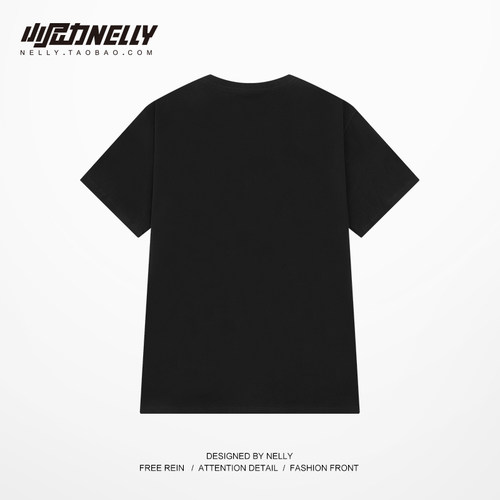 美式复古街头嘻哈重磅纯棉短袖t恤男女夏季潮牌oversize情侣上衣 - 图1