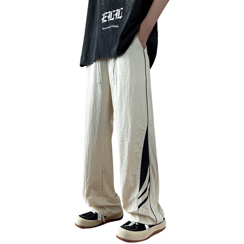 美式撞色伞兵冲锋裤男冬季嘻哈运动休闲直筒裤子潮流宽松阔腿长裤,淘宝优惠券,粉丝福利购,淘宝优惠卷