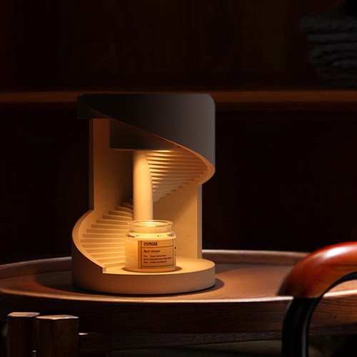 泥想国原创旋梯2融蜡灯卧室氛围夜灯混凝土建筑结婚新婚订婚礼物 - 图1