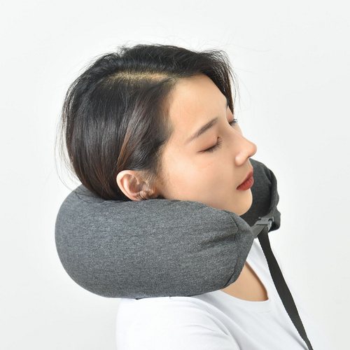 带帽子纯棉超轻U型枕颈椎枕靠枕护脖子垫枕头午休便携旅行枕腰靠 - 图2