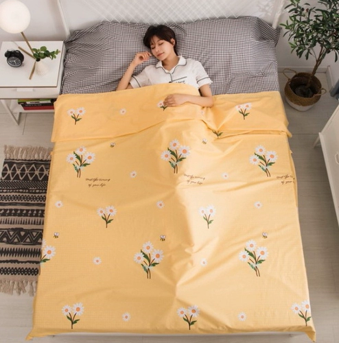 Хлопковый портативный спальный мешок для путешествий, поезд, хлопковая простыня для двоих