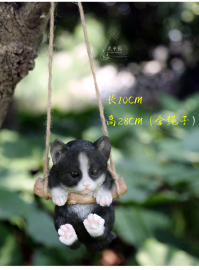 可爱风小猫树脂园艺挂件创意装饰