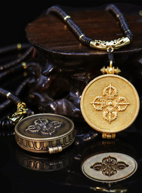 藏族饰品挂件乌盒吊坠纯铜