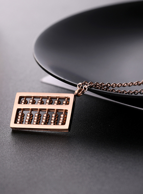 抖音韩版玫瑰金算盘钛钢锁骨链