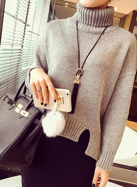 双环金属黑色流苏长款挂件毛衣链