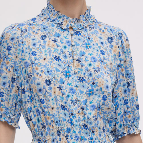 直降5折|歌莉娅真丝连衣裙女夏度假穿搭桑蚕丝碎花裙子 - 图3