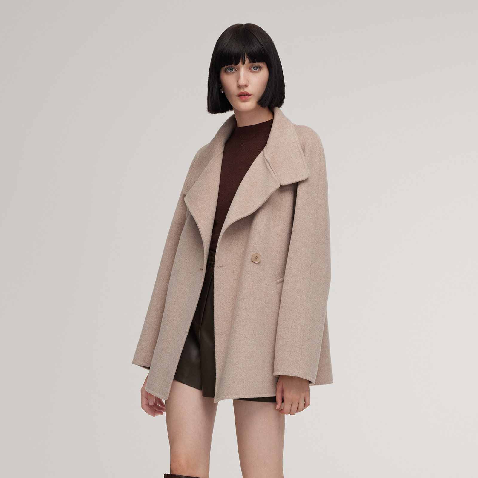 首降|歌莉娅羊毛羊绒大衣女2025新款冬季立领小个子毛呢外套,淘宝优惠券,粉丝福利购,淘宝优惠卷