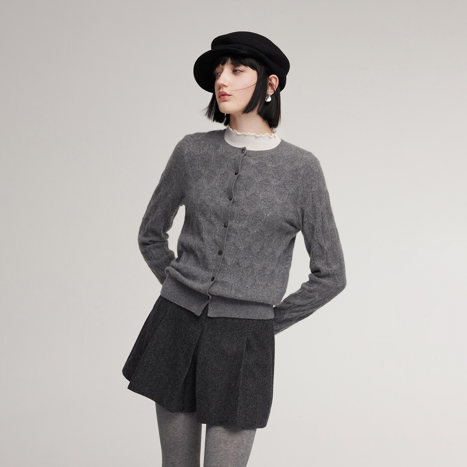 首降5折|歌莉娅全羊绒毛衣开衫女秋冬高级感老钱风穿搭上衣,淘宝优惠券,粉丝福利购,淘宝优惠卷