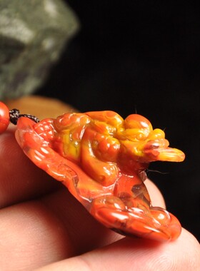 战国红玛瑙金蟾吊坠挂件毛衣链