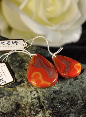 吊坠红缟玛瑙情侣款北票战国红