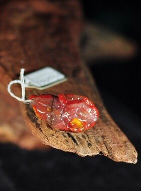 手工雕件天然北票战国红玛瑙吊坠