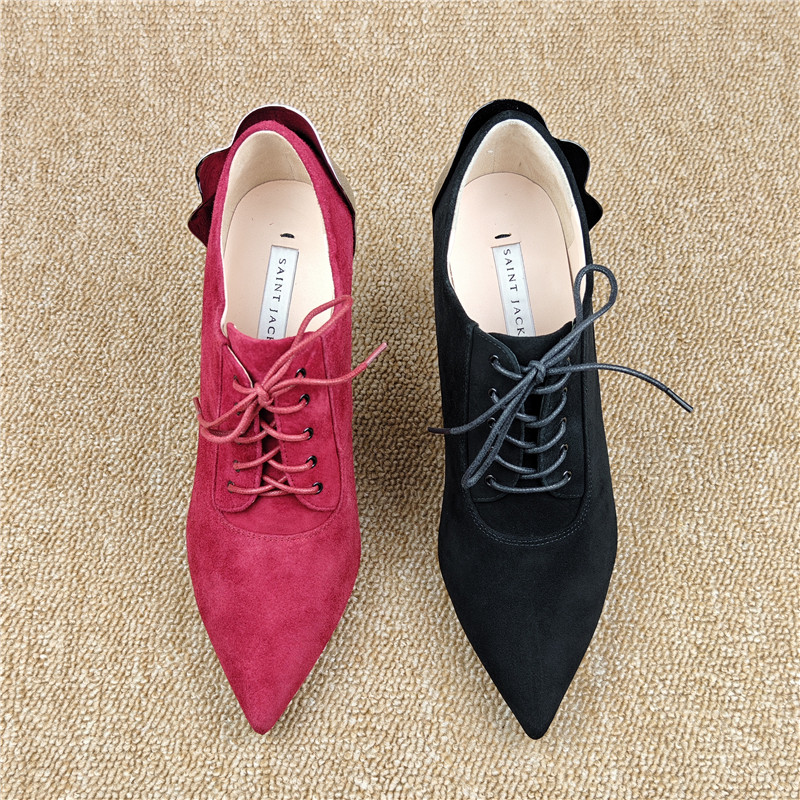 品牌断码撤柜处理女鞋真皮女单鞋羊皮单里深口时装鞋高跟系带皮鞋,淘宝优惠券,粉丝福利购,淘宝优惠卷