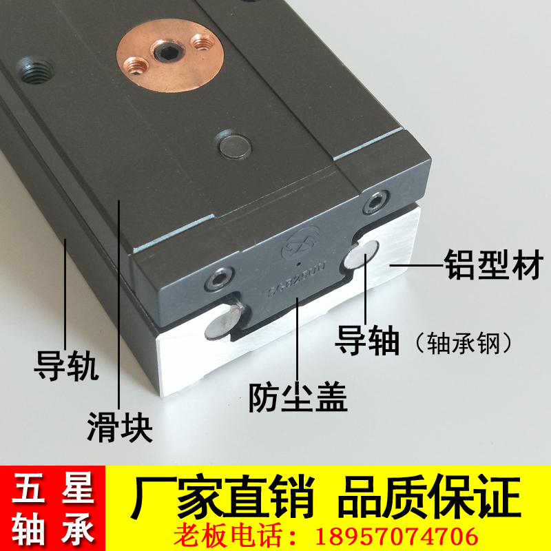 双轴心滚轮直线导轨滑块内置SGR08家具建材滑轨精密机械重型轨道 - 图0