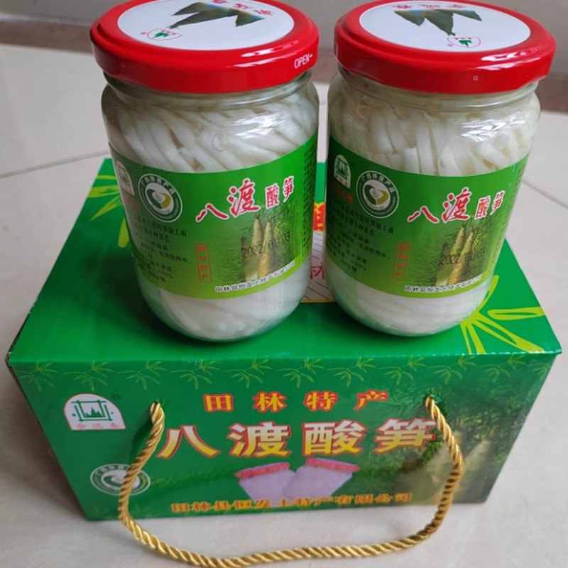 余远春八渡酸笋广西田林特产酸笋丝300g*6罐礼盒送礼自然发酵新货 - 图0