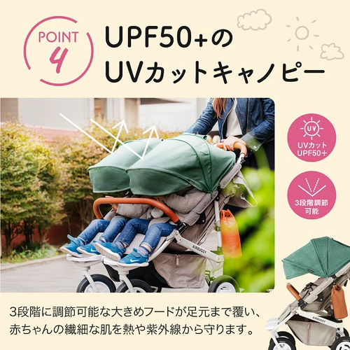 Японская комфортная двойная коляска для близнецов для новорожденных