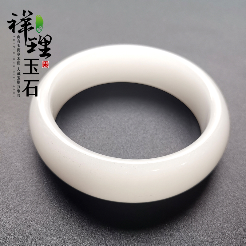 天然佘太翠玉手镯白玉羊脂级玉石阴山雪玉女正品玉镯子带证书 天然佘太翠玉手镯白玉羊脂级玉石阴山雪玉女正品玉镯子带证书