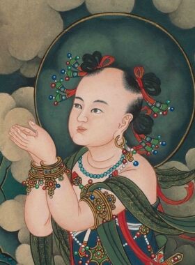 水月观音坐像图挂画装饰画