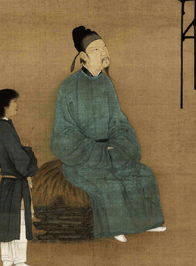 听琴图宋赵佶宋微宗绢本挂画心