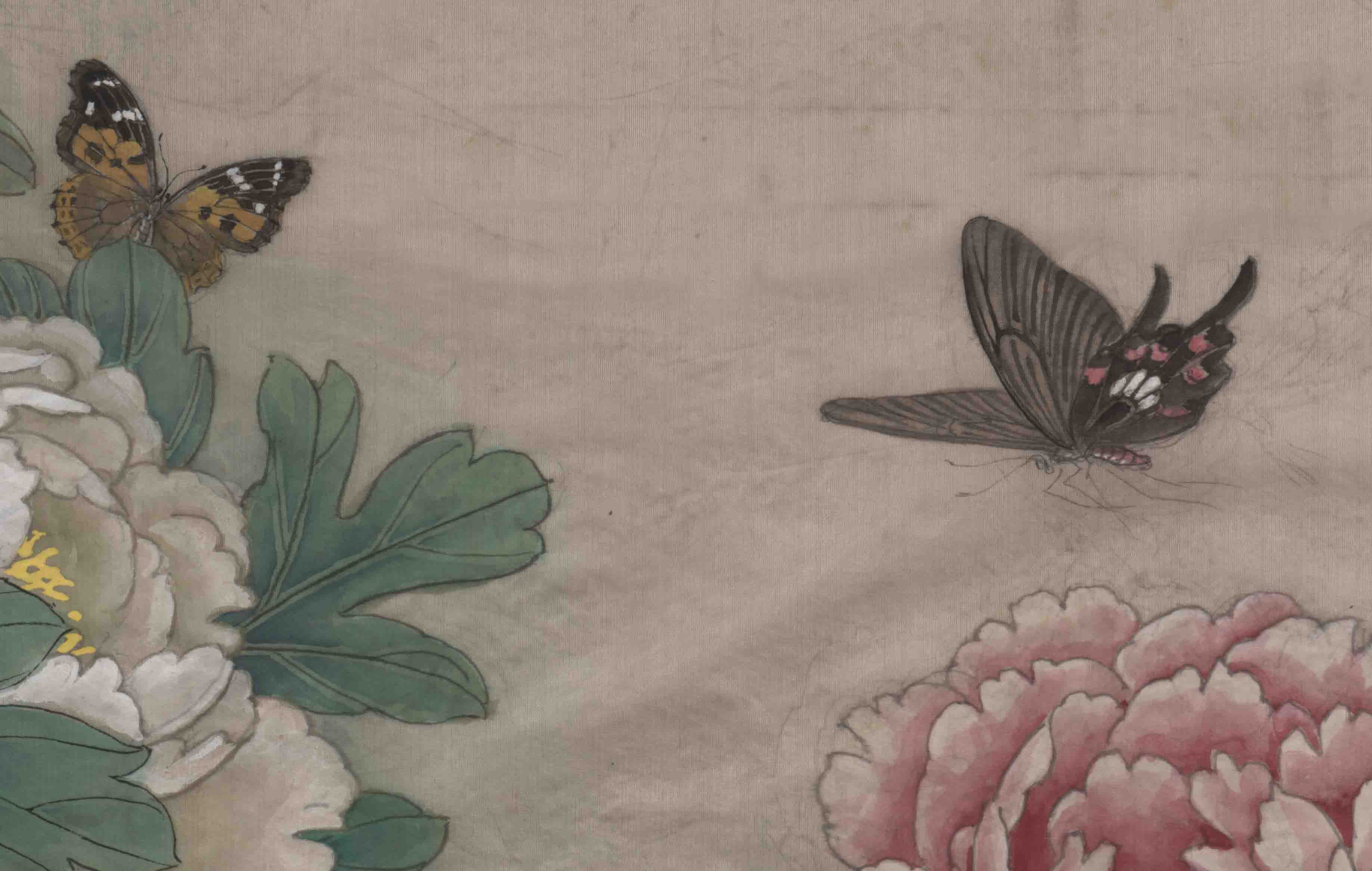 近现代 刘菊清 牡丹图国画工笔画孔雀玉兰图吉祥富贵高清微喷复制