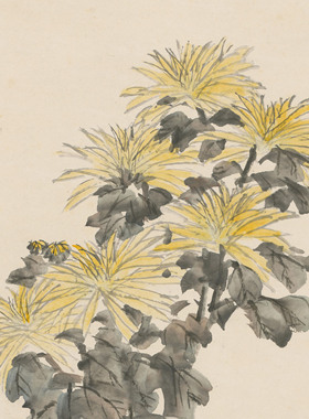 11清虚谷瓶菊图轴瓶花国画