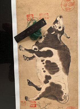 新品 五牛图  韩幌 唐 高清书房客厅装饰画字画收藏送礼中国国画