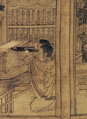 1:1五代十国卫贤 高士图轴故宫博物院藏古画国画微喷复制临摹范本