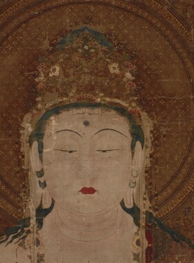《虚空藏菩萨像》壁画国画高清宣纸艺术微喷背景画挂画