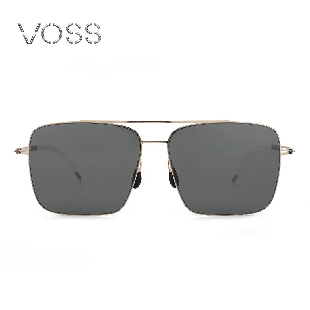 VOSS墨镜大框方形双梁超轻生物钢蔡司镜片太阳眼镜骄阳系列 V2001-图2