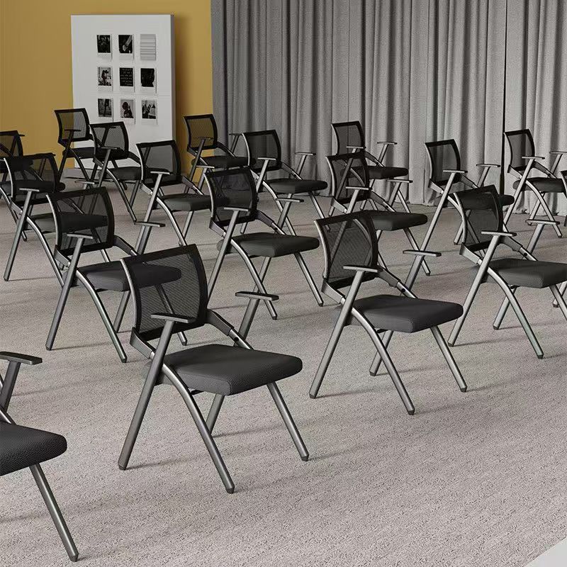 折叠培训椅带桌板会议可折叠写字板简约便携会议室加厚椅子办公椅 - 图1