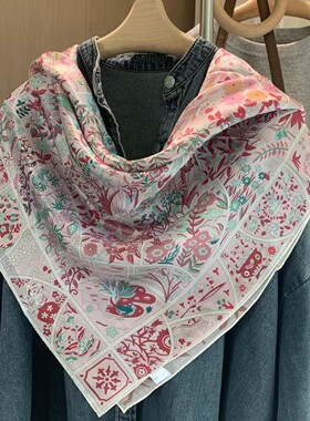 【110方巾合集】百搭圣品12姆米素绉缎100%桑蚕丝真丝大方巾披肩