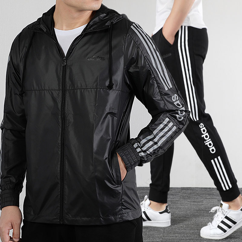 Adidas Set Men's 2020 Autumn New Sportswear Casual Jacket Coat Breathable Leggings Pants