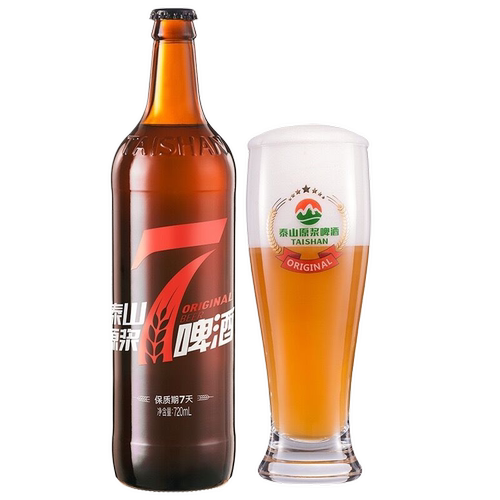 山东特产720ml泰山原浆啤酒7天鲜泰山精酿红7黄7蓝7雪啤两瓶装 - 图3