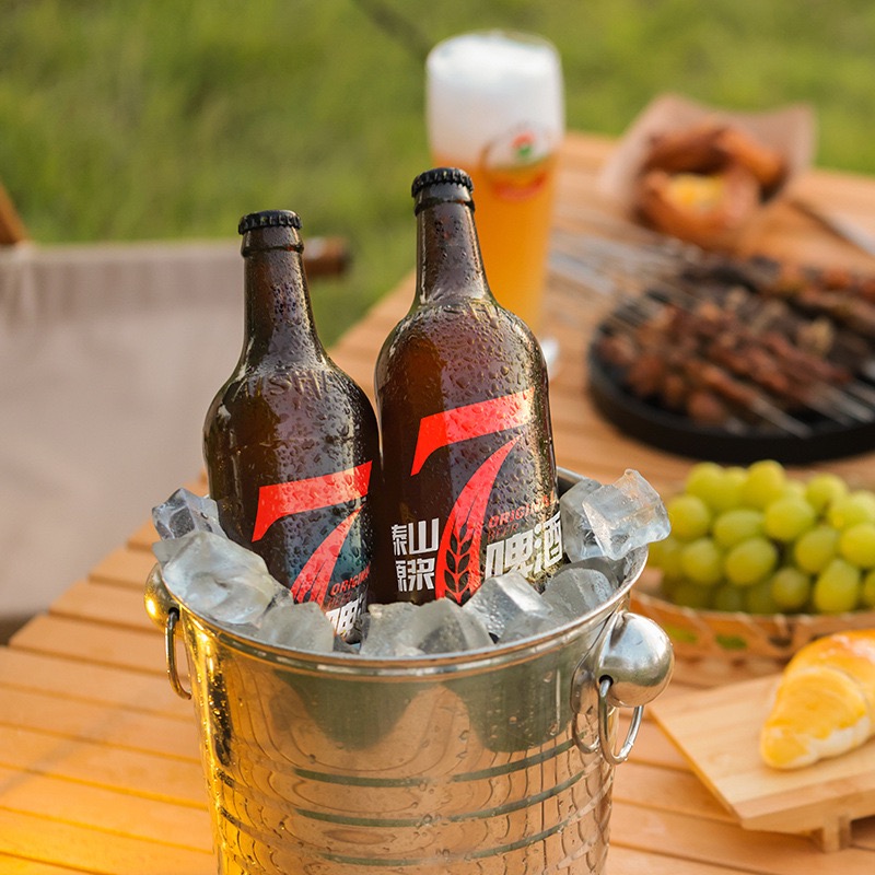 山东特产泰山啤酒原浆啤酒7天鲜红黄蓝720ml*2瓶精酿大瓶进口 - 图1