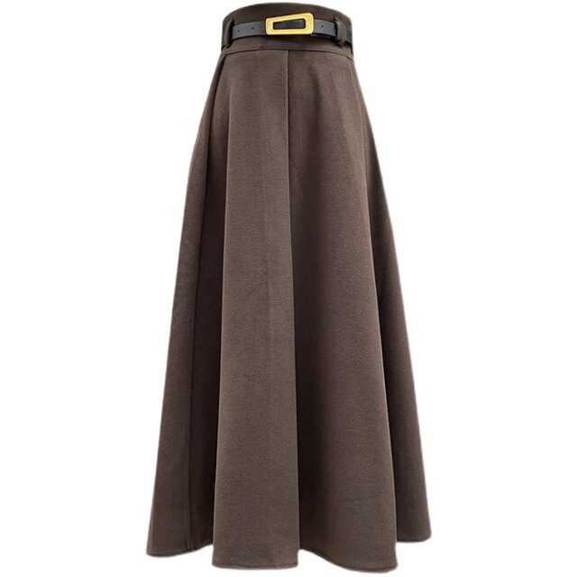 Woolen skirt zipper professional A-type with belt