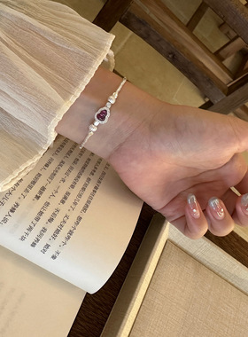 纯银手链 新款简约925紫水晶葫芦盘缠碎银子银手链调节银手饰