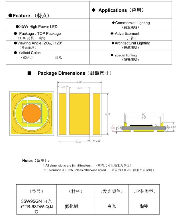 6868LED灯珠高密度高亮度强光钓鱼车灯头灯探照灯-私家精选优等品 - 图1