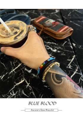 日本琉璃复古罗斯福笑脸币手链